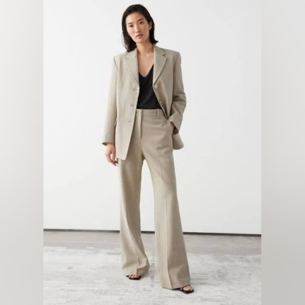 & Other Stories 100% Silk Knit Trousers
